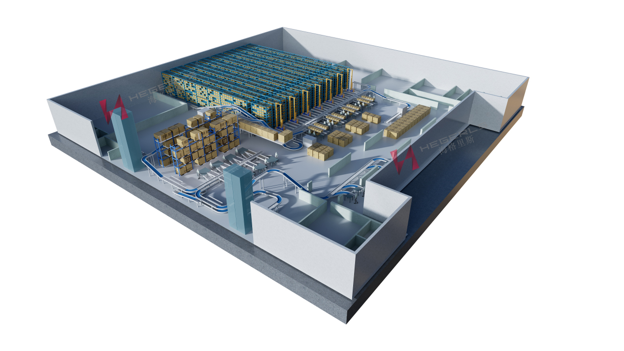 Smart warehousing system with AI robots and ASRS automation